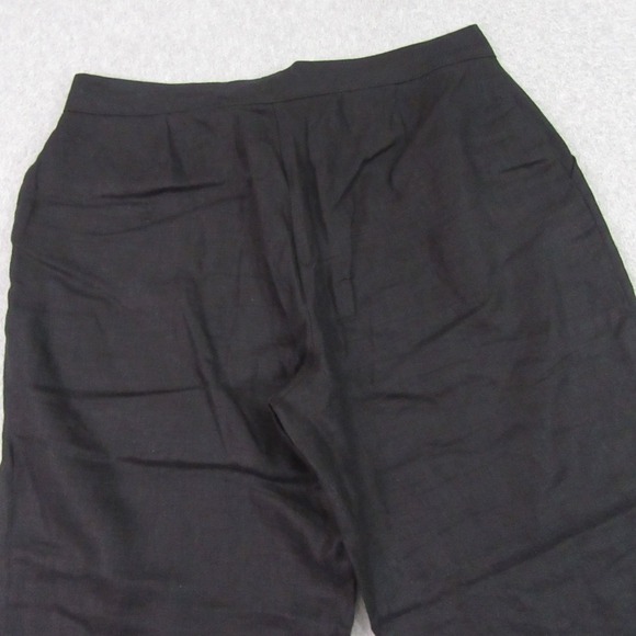 George Womens Casual Pants 6 (30 x 26) Cropped Capri Black 100% Linen Wide Leg - Picture 4 of 7